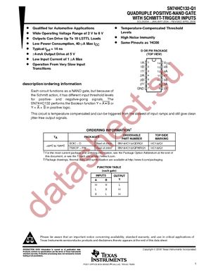 SN74HC132QPWRQ1 datasheet  